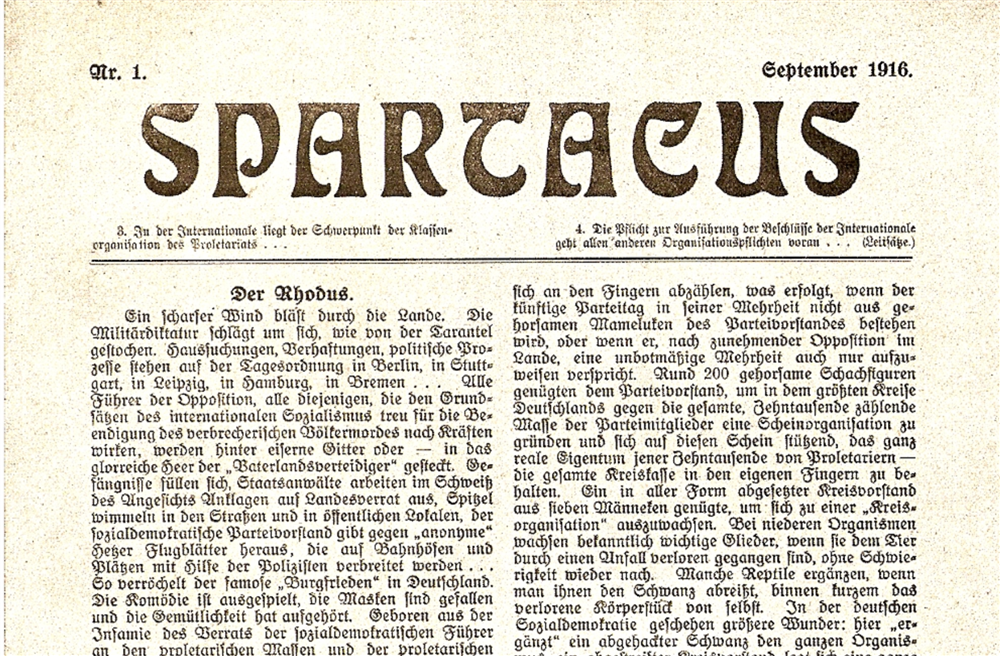 Spartakusbrief No 1 (Eylül 1916)